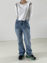 Sea loose boot-cut denim pants