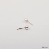 14Kゴールドスワロフスキーパールピアス/14K Gold Swarovski Pearl Earring (4mm + 14k gold clutch)