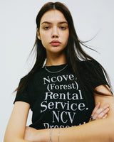 レンタルフォレストタイポクロップニット/RENTAL FOREST TYPO CROP KNIT-BLACK