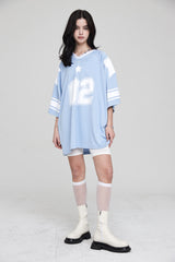 フットボールスタージャージオーバーサイズTシャツ / FOOTBALL STAR JERSEY OVERSIZED T-SHIRT PALE BLUE