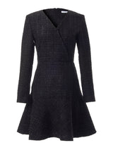 V-NECK FLARE TWEED ONEPIECE_BLACK (6638375272566)