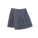 CHAIN PLEATS LAP SKIRT GRAY (6682534609014)