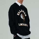 アーチプリンティングスウェット/ARCH PRINTING SWEAT SHIRT-BLACK