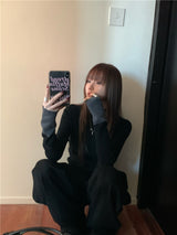 Color combination half polar long sleeve knit