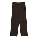 ミニマルベルトピンタックスラックス (4 color)