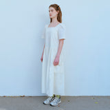 スクエアネックポケットドレス / SQUARE NECK POCKET DRESS, CREAM