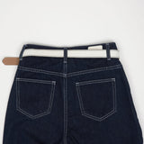 ベルトセット４パートクロップドデニムパンツ/ BELT SET 4 PART CROPPED DENIM PANTS [6812]