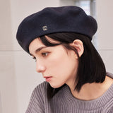 VA Square Stud Wool Beret / Gray