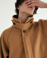 UNISEX WOOL RAGLAN HIDDEN COAT M - TWILL CAMEL (6636060704886)