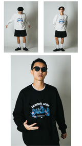 DAKYAM 2023 A/W Wonder Work Worker Gem Miner Illustration Crew Neck Sweatshirt