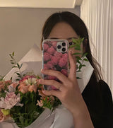 ピンクローズアイフォンケース(ジェリーハード)/[jellhard case] pink rose