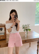 Crop Banding Short Sleeve Blouse (2color)