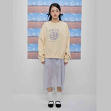 Cheerful logo sweat shirt (light yellow) (6684422930550)