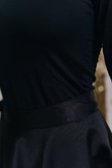 Nostalgia U neck T Shirt (&Off shoulder) - Black