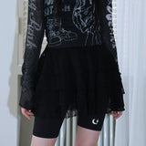0 8 ティアードスカートレギンス / 0 8 tiered skirt leggings  - BLACK