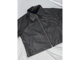 two-way crop leather jacket [2color]