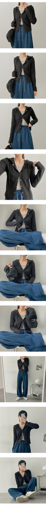 ジェシースリットポケットスナップフードシャツカーディガン