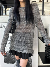 ボカシウェーブルーズニット/Bokashi weave loose knit
