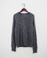 アルファシースルーVネックニット / Alpha see-through V-neck knit (4color)