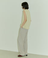 UNISEX PINTUCK STITCH WIDE PANTS W - LIGHT BEIGE (6689418150006)