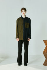 HALF & HALF SOLID POCKET SHIRT (6538811998326)
