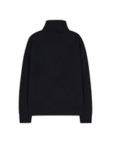 HALF ZIP UP PUNCHING ARGYLE SWEATER BLACK (6613773713526)