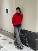Sensual washing boot-cut pants 