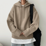 ブラック ボクシー ニット フーディ