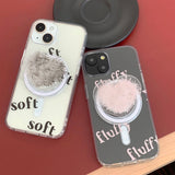 ピンク - ソフトフラッフィーマグセーフフォンケースアクリルトックセット