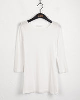 Toode ベーシック プレーン レイヤード コットン ラウンド 7/4 半袖 Tシャツ