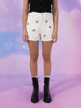 (PT-20341) BUTTERFLY DENIM SHORTS WHITE (6560751747190)