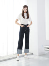 ロールアップワイドデニムパンツ / W76 ROLL-UP WIDE DENIM PANTS