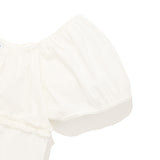 チェリーレーススクエアネックブラウス / CHERRY LACE SQUARE NECK BLOUSE [WHITE]