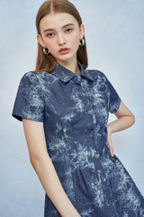 HIDE Tie Dye Denim Dress (Blue) (6570969596022)