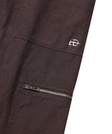 WASHED 2WAY ZIP SKIRT_BROWN