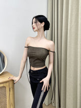 デニムフリーストラップトップ/802. Denim free strap top (3color)