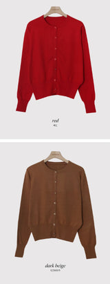 RE Cashmere Round Knit Cardigan (12color)