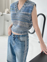 ミックスニットベスト/Mix Knit Best (3color)