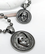 ヴァージン マリー チェーンネックレス / [BLESSEDBULLET]virgin mary chain necklace_MEDIUM/LARGE_dark silver/antique SILVER