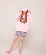 ラッフル付きフーディピンク/ ruffle hoodie pink (2487641833590)