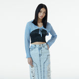 ライトウェイトクロップカーディガン / SKY BLUE LIGHT WEIGHT CROP CARDIGAN