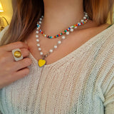 イェローハートネックレス / YELLOW HEART NECKLACE / STACY C 착용