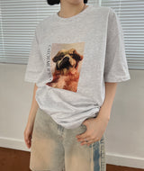 ドッグショートスリーブTシャツ/Dog Selfie Short Sleeve T-shirt (3color)