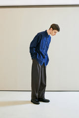 UTILITY CURVED POCKET OXFORD SHIRT NAVY (6621864788086)