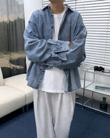 デニムオーバーサイズフィットシャツ/SI Denim Oversized Fit Shirt (2 colors)