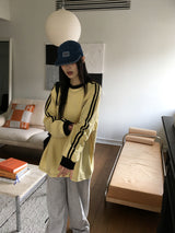 ロイルトラックカラーコンビネーションオーバーフィットロングスリーブTシャツ