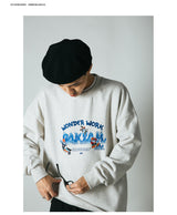 DAKYAM 2023 A/W Wonder Work Worker Gem Miner Illustration Crew Neck Sweatshirt