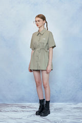 HIDE Cutting Half Sleeves Shirt (Light Khaki) (6570994565238)