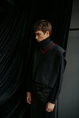 スクエアラムウールベスト / Square Lambs Wool Vest (4445006135414)
