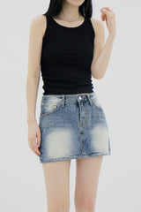 シンプルリブドスリーブレス / Simple Ribbed sleeveless (2color)